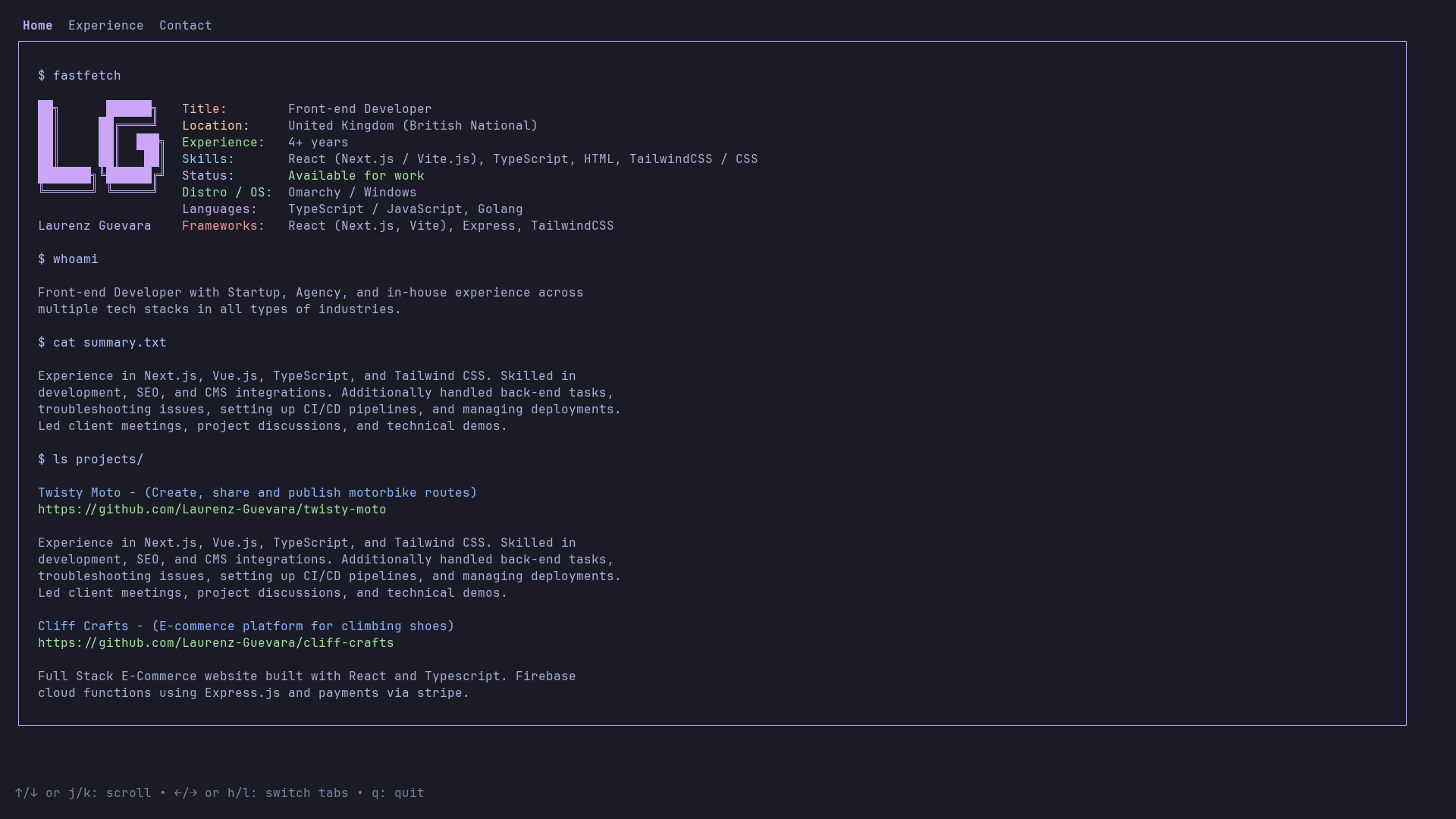 SSH Portfolio Homepage